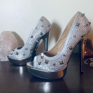Silver Studded Heels